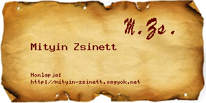 Mityin Zsinett névjegykártya